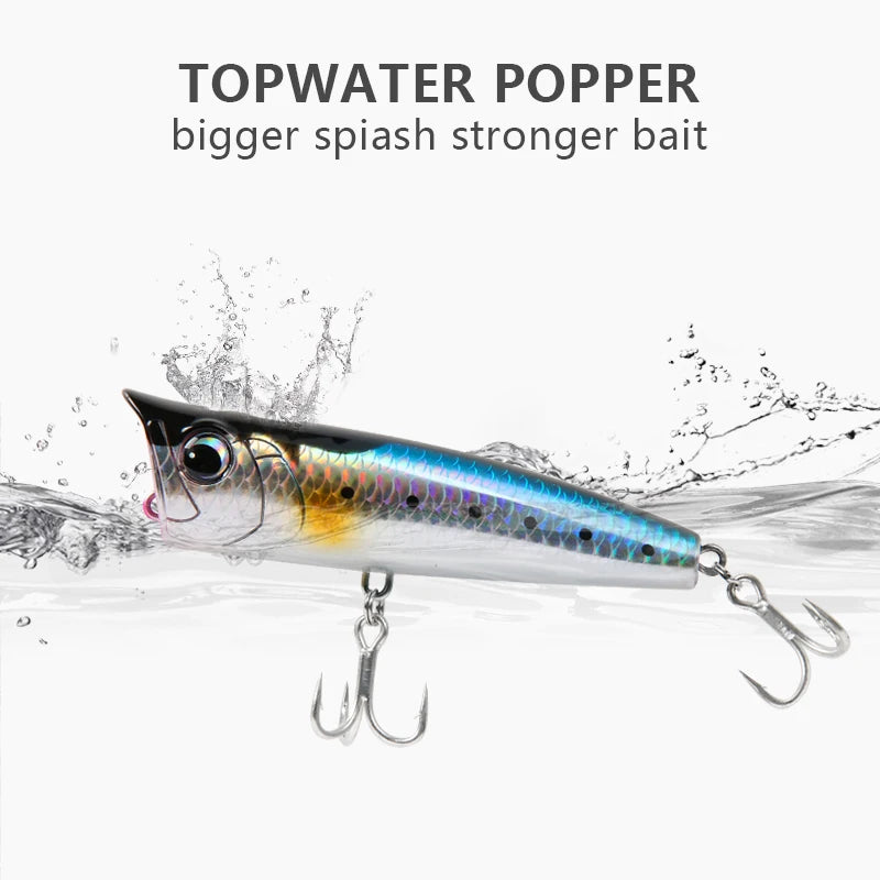 LETOYO Topwater Popper 8.5-30g floating Rock pop Artificial Hard Baits for Bass Perch Pike Fishing Lure The Clovii's Extravaganza!!!