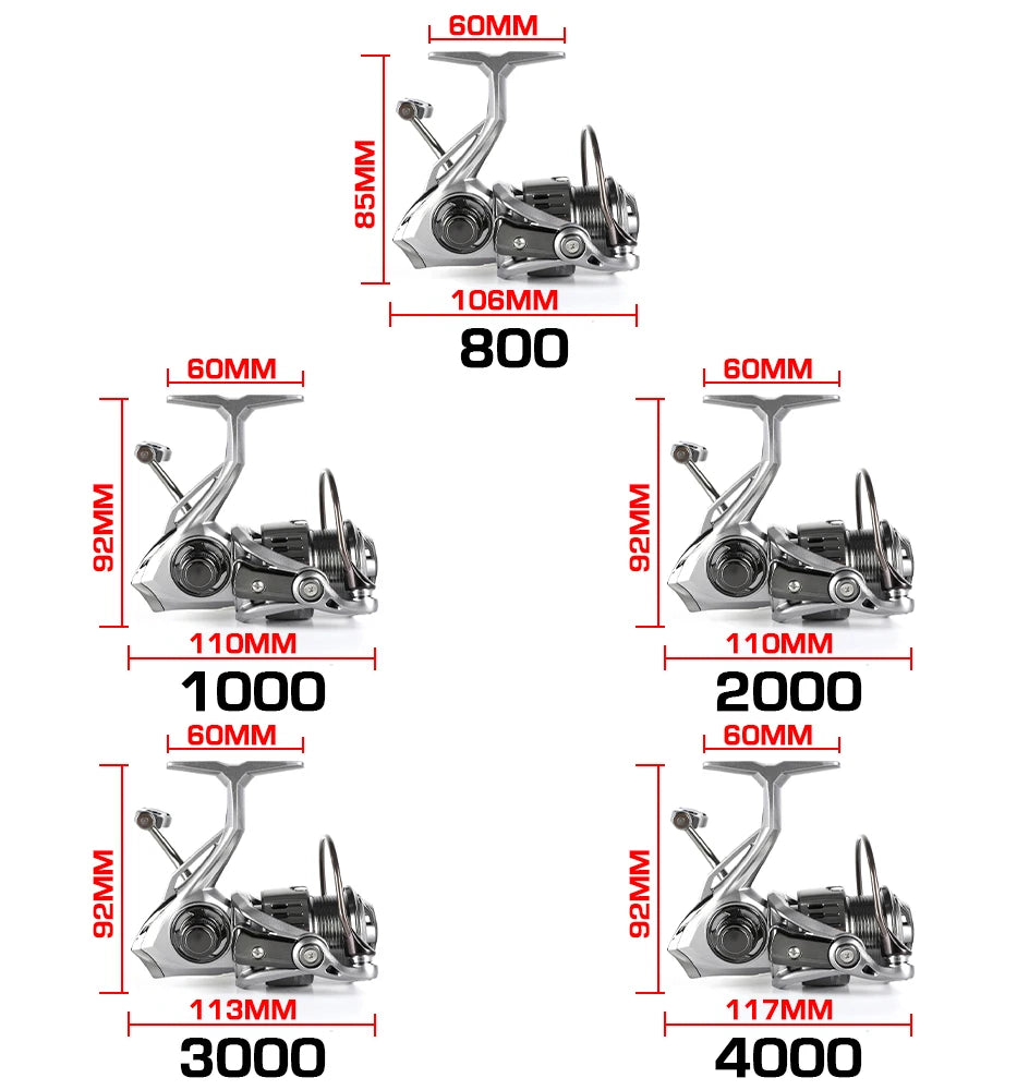 MIFINE TOURMENT-Fishing Reel, 8kg Max Drag, 800-4000 Series, 5.1:1, Saltwater, Freshwater, 6 + 1BB, Bass Wheel The Clovii's Extravaganza!!!