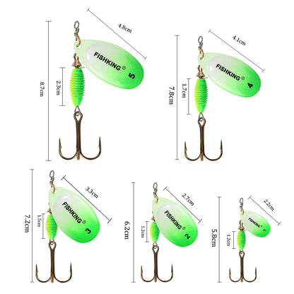 FISH KING New Metal Fishing Lure 4g 4.8g 7g 10g 14g Spinner Bait High Quality Hard Baits Treble Hook Fishing Tackle For Pike The Clovii's Extravaganza!!!