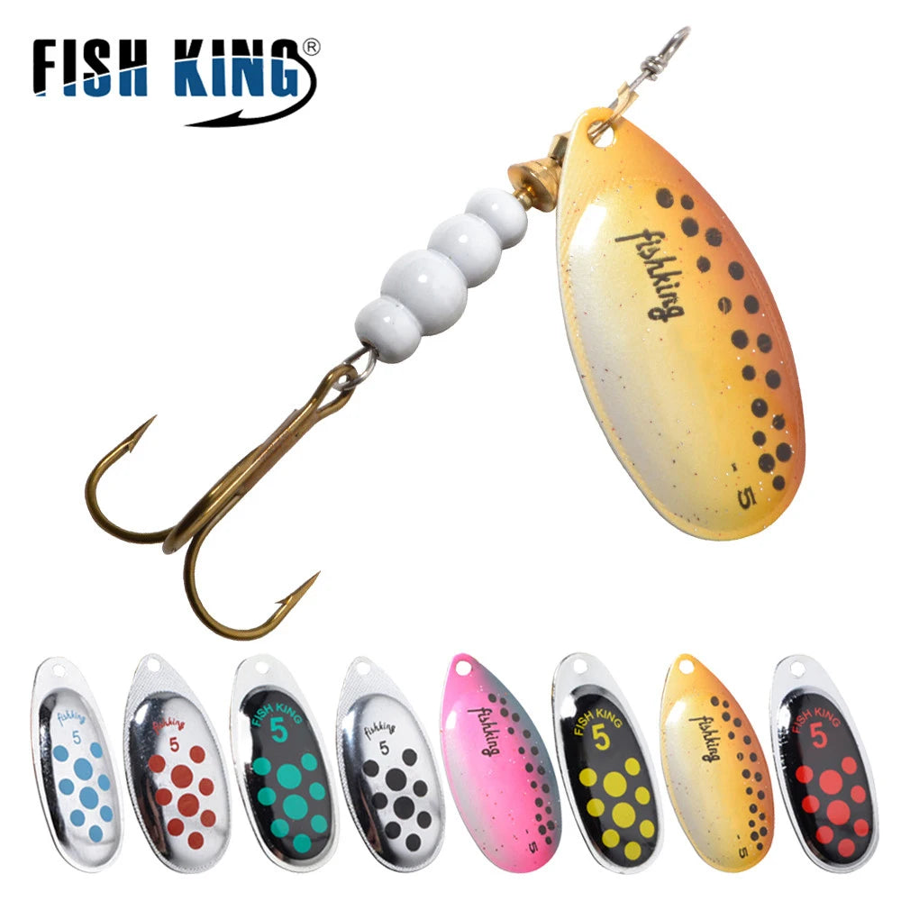 FISH KING 6 Color 0#-5# Spinner Bait With Treble Hooks 35647-BR Arttificial Bait Fishing Lure The Clovii's Extravaganza!!!