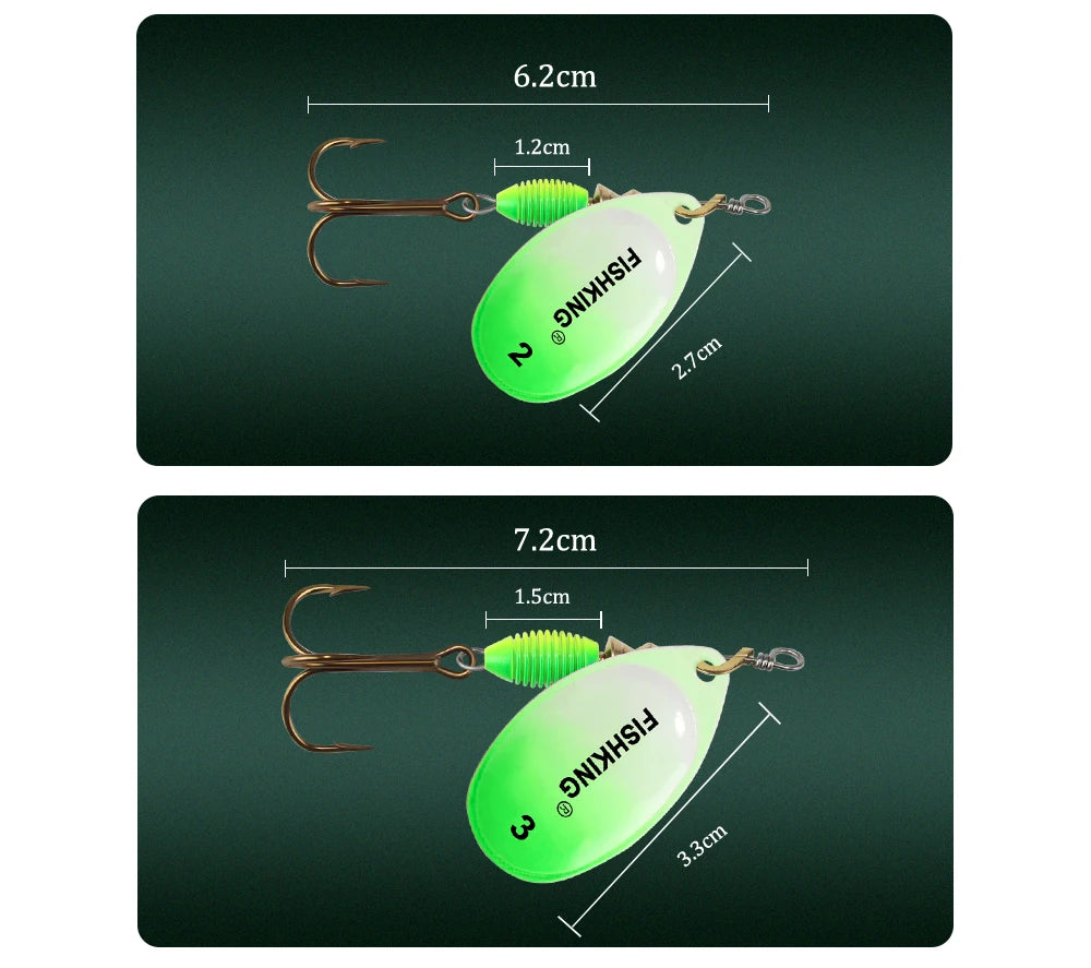 FISH KING New Metal Fishing Lure 4g 4.8g 7g 10g 14g Spinner Bait High Quality Hard Baits Treble Hook Fishing Tackle For Pike The Clovii's Extravaganza!!!