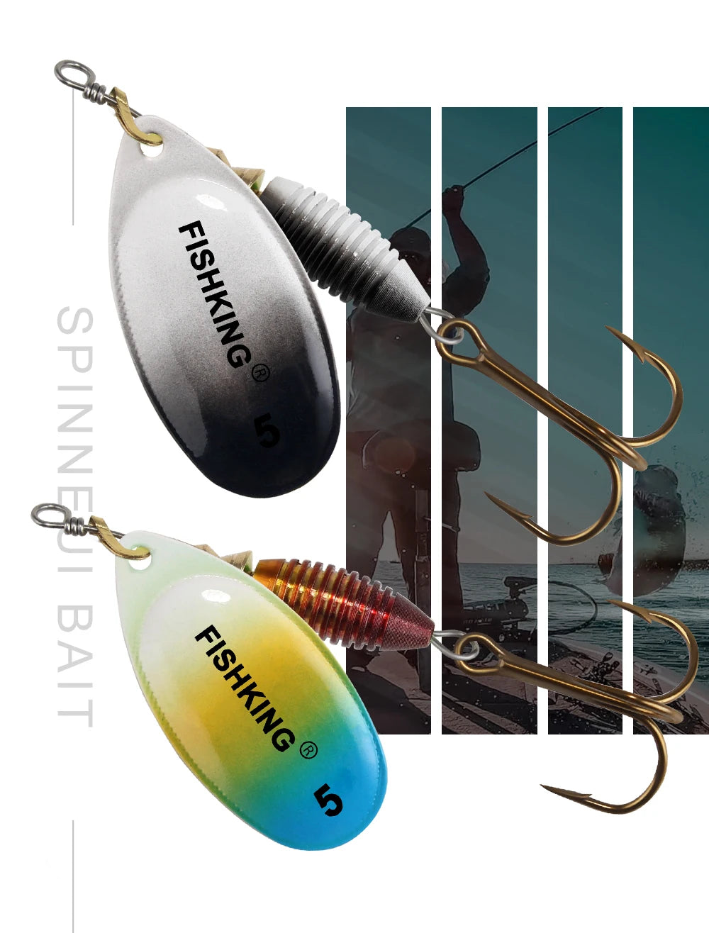 FISH KING New Metal Fishing Lure 4g 4.8g 7g 10g 14g Spinner Bait High Quality Hard Baits Treble Hook Fishing Tackle For Pike The Clovii's Extravaganza!!!