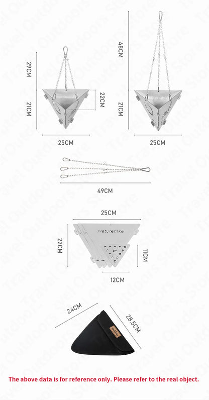 Naturehike Triangular Bonfire Stand Hanger Chain Stove 201 Stainless Steel Ultralight Campfire BBQ Grill Camping Picnic Tools The Clovii's Extravaganza!!!