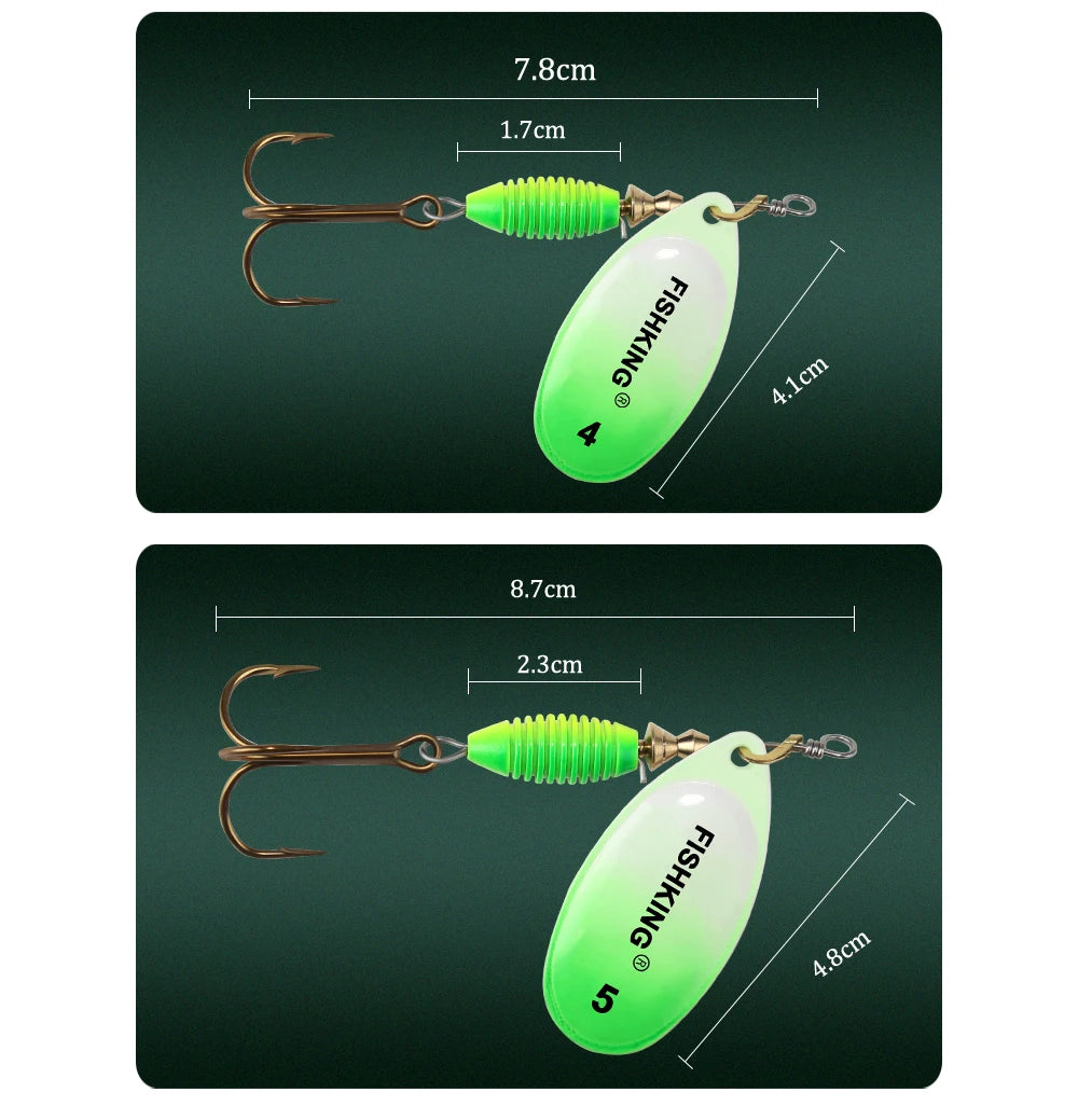 FISH KING New Metal Fishing Lure 4g 4.8g 7g 10g 14g Spinner Bait High Quality Hard Baits Treble Hook Fishing Tackle For Pike The Clovii's Extravaganza!!!