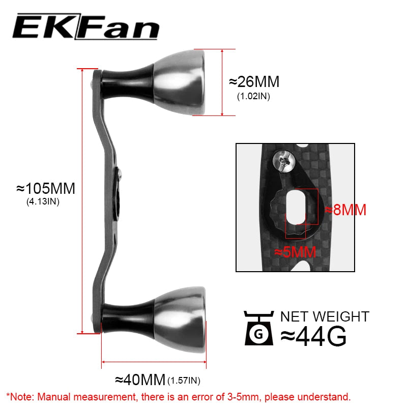 EKfan 130MM 105MM Suitable For DAI&SHI New Carbon Fiber Fishing Handle For Bait Casting Water-drop And Drum-Wheel Jig Reel The Clovii's Extravaganza!!!