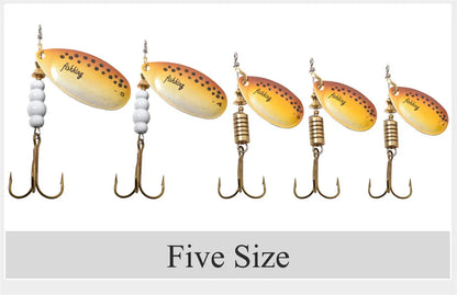 FISH KING 6 Color 0#-5# Spinner Bait With Treble Hooks 35647-BR Arttificial Bait Fishing Lure The Clovii's Extravaganza!!!