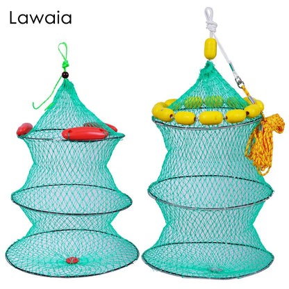 Lawaia Multi-float Fish Trap Net Bag Steel Wire Red /Yellow Floats Sea Fishing Net Cage Green Plastic Twisted Raft Fishing Tools The Clovii's Extravaganza!!!