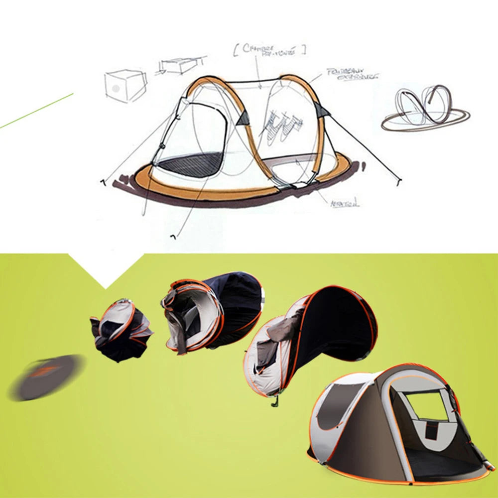 Outdoor Pop up Tent Full-Automatic Instant Unfold Rain-Proof Tent Family Ultralight Portable Dampproof Camping Tents for Tourism The Clovii's Extravaganza!!!