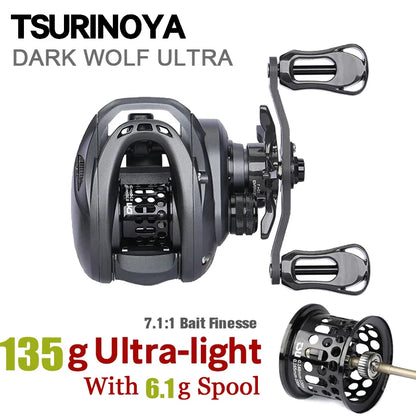 6.1g BFS Spool TSURINOYA 135g Dark Wolf 50S  7.1:1 Ultralight BFS FINESSE Baitcasting Reel Baitcaster Fishing Coil For Shad Reel The Clovii's Extravaganza!!!