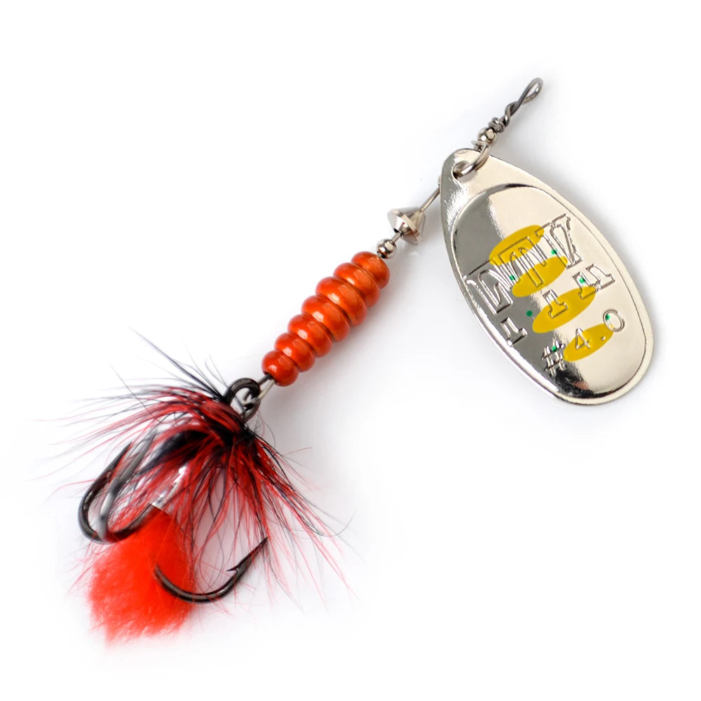 FTK Metal Fishing Lure Spinner Bait 8.5g 13g 15g Spoon Lures Bass Hard Bait With Feather Treble Hooks Pike Fishing Tackle The Clovii's Extravaganza!!!