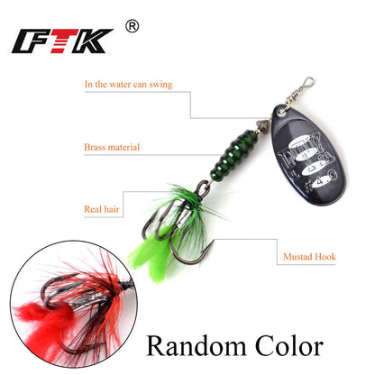 FTK Metal Fishing Lure Spinner Bait 8.5g 13g 15g Spoon Lures Bass Hard Bait With Feather Treble Hooks Pike Fishing Tackle The Clovii's Extravaganza!!!