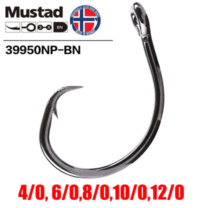 Mustad Norway Origin Fishing Hook High Carbon Steel Big Size Circle Fish Hooks,4/0,6/0,8/0/10/0,12/0,39950NP-BN The Clovii's Extravaganza!!!