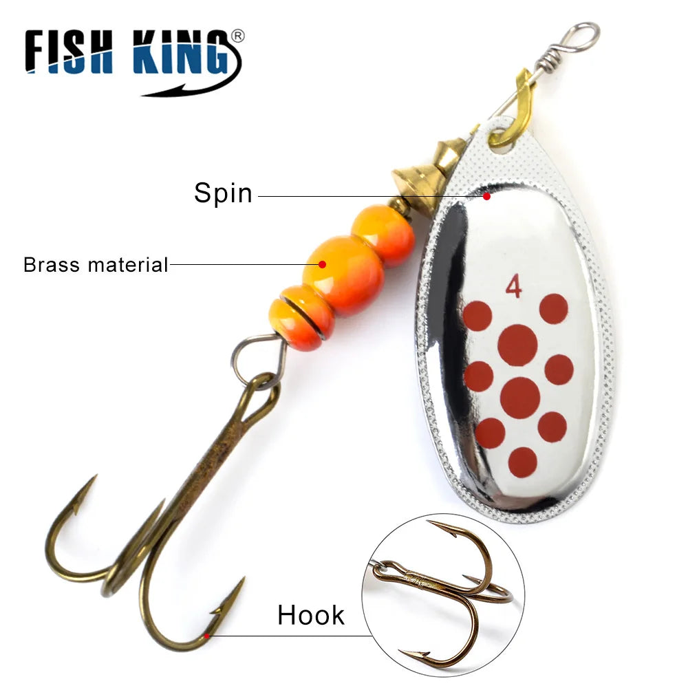 FISH KING 6 Color 0#-5# Spinner Bait With Treble Hooks 35647-BR Arttificial Bait Fishing Lure The Clovii's Extravaganza!!!