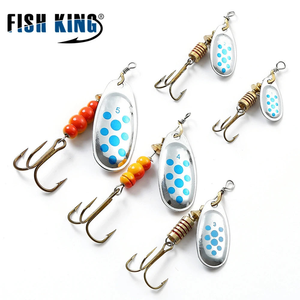 FISH KING 6 Color 0#-5# Spinner Bait With Treble Hooks 35647-BR Arttificial Bait Fishing Lure The Clovii's Extravaganza!!!