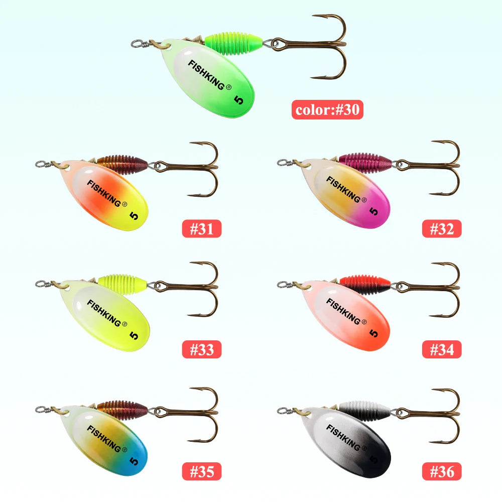 FISH KING New Metal Fishing Lure 4g 4.8g 7g 10g 14g Spinner Bait High Quality Hard Baits Treble Hook Fishing Tackle For Pike The Clovii's Extravaganza!!!