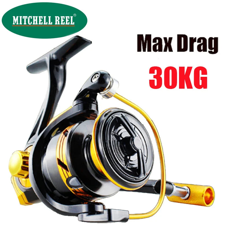 MITCHELL REEL 2021 Fishing Reels Spinning  Metal Spool 8-12kg Max Drag 5.2:1 High Speed Carp Spinning Reels Saltwater Reel CMBs Fishing and Outdoor Gear