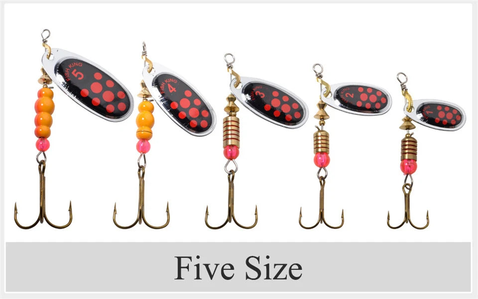 FISH KING 6 Color 0#-5# Spinner Bait With Treble Hooks 35647-BR Arttificial Bait Fishing Lure The Clovii's Extravaganza!!!