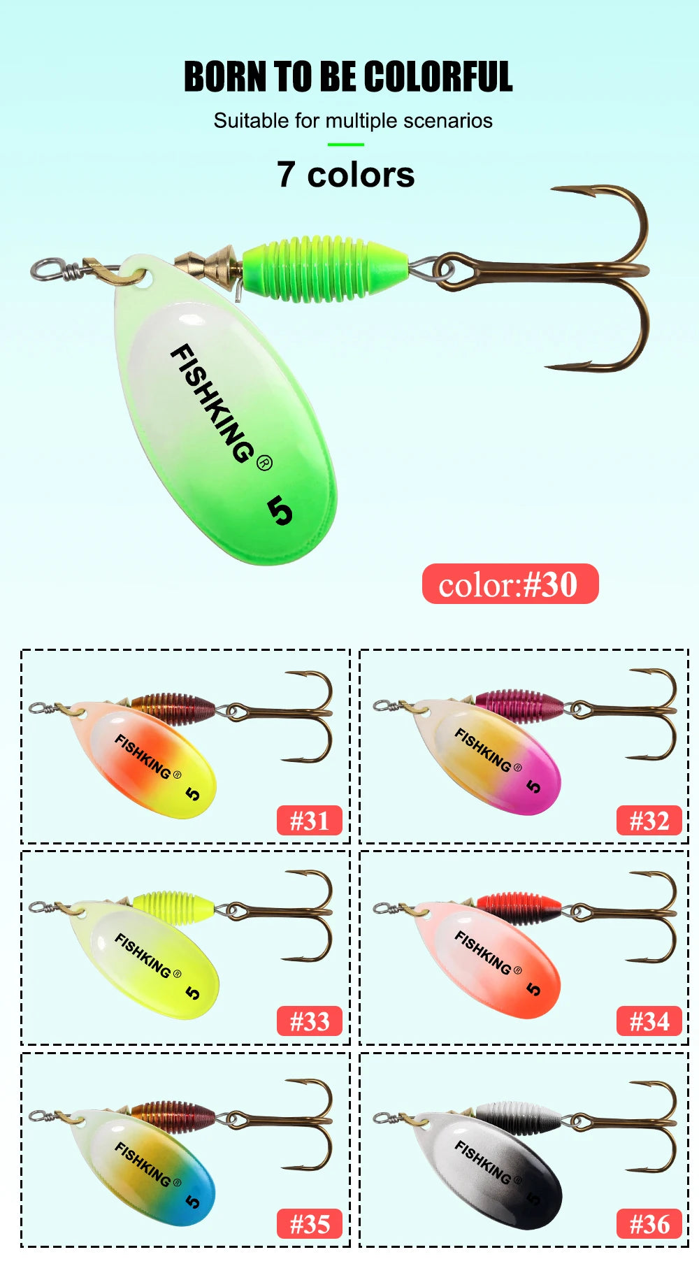 FISH KING New Metal Fishing Lure 4g 4.8g 7g 10g 14g Spinner Bait High Quality Hard Baits Treble Hook Fishing Tackle For Pike The Clovii's Extravaganza!!!