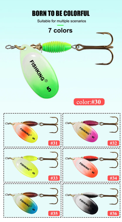 FISH KING New Metal Fishing Lure 4g 4.8g 7g 10g 14g Spinner Bait High Quality Hard Baits Treble Hook Fishing Tackle For Pike The Clovii's Extravaganza!!!