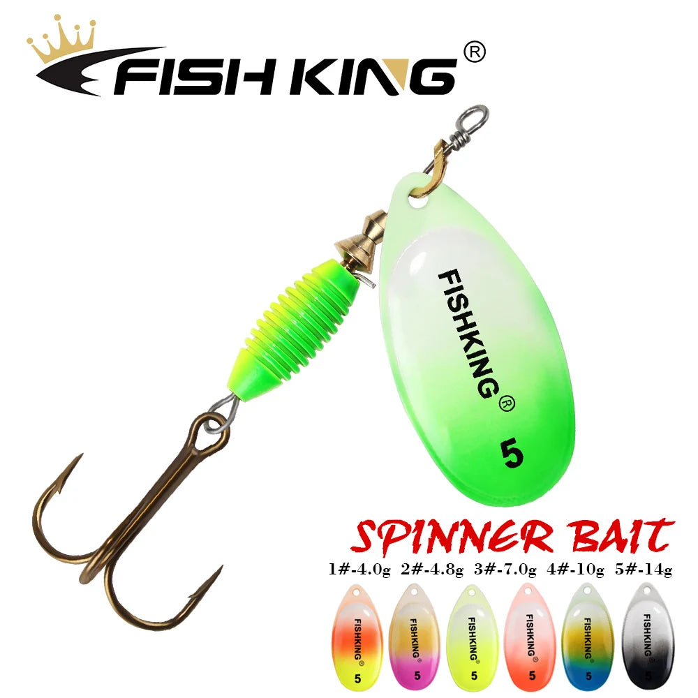 FISH KING New Metal Fishing Lure 4g 4.8g 7g 10g 14g Spinner Bait High Quality Hard Baits Treble Hook Fishing Tackle For Pike The Clovii's Extravaganza!!!