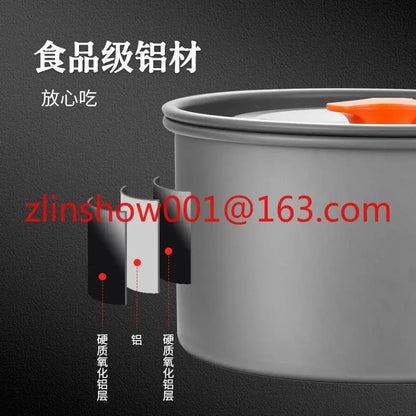 Outdoor Camping Picnic Supplies Equipment Portable Cookware Combination Suit Wild Picnic Stoves CMBs Fishing and Outdoor Gear