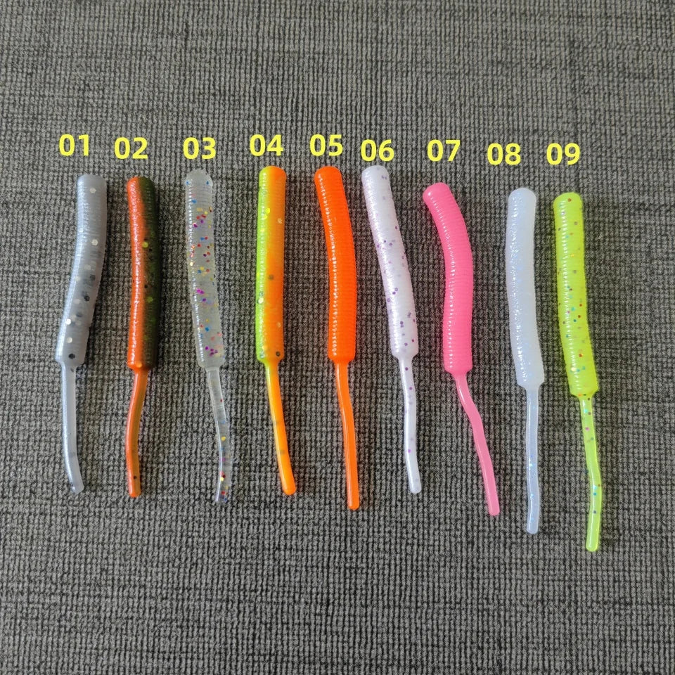 Swolfy Ajing Soft Fishing Lure Worm 45mm/0.3g TPE Floating Micro Ultra Rigs Jig Head Drop Shot Rock Silicon Freshwater The Clovii's Extravaganza!!!