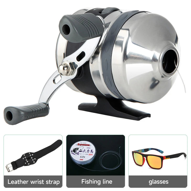 BL25 Long Rod Slingshot Fishing Reel Stainless Steel Closed Rotating Left and Right Hand Fishing Reel Fishing Gear Accessories The Clovii's Extravaganza!!!