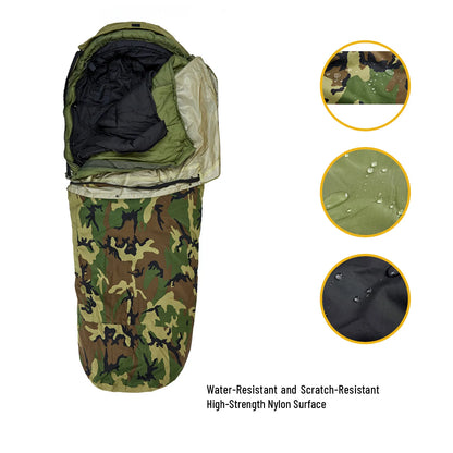 Akmax Army Military Modular Sleeping Bags System, Multi Layered with Bivy Cover for All Season, Woodland/Multicam The Clovii's Extravaganza!!!