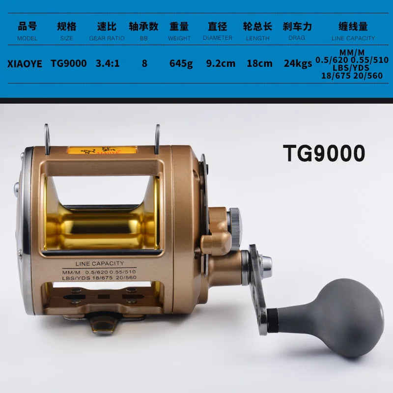 New TG-9000 trolling reel 8BB deep sea boat reel 24KGS fishing force speed ratio 3.4:1 drum reel The Clovii's Extravaganza!!!