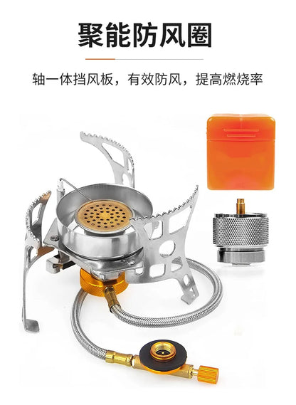 Widesea Camping Tourist Burner 3000W Gas Stove Cookware Portable Furnace Picnic Barbecue Tourism Supplies Outdoor Recreation The Clovii's Extravaganza!!!