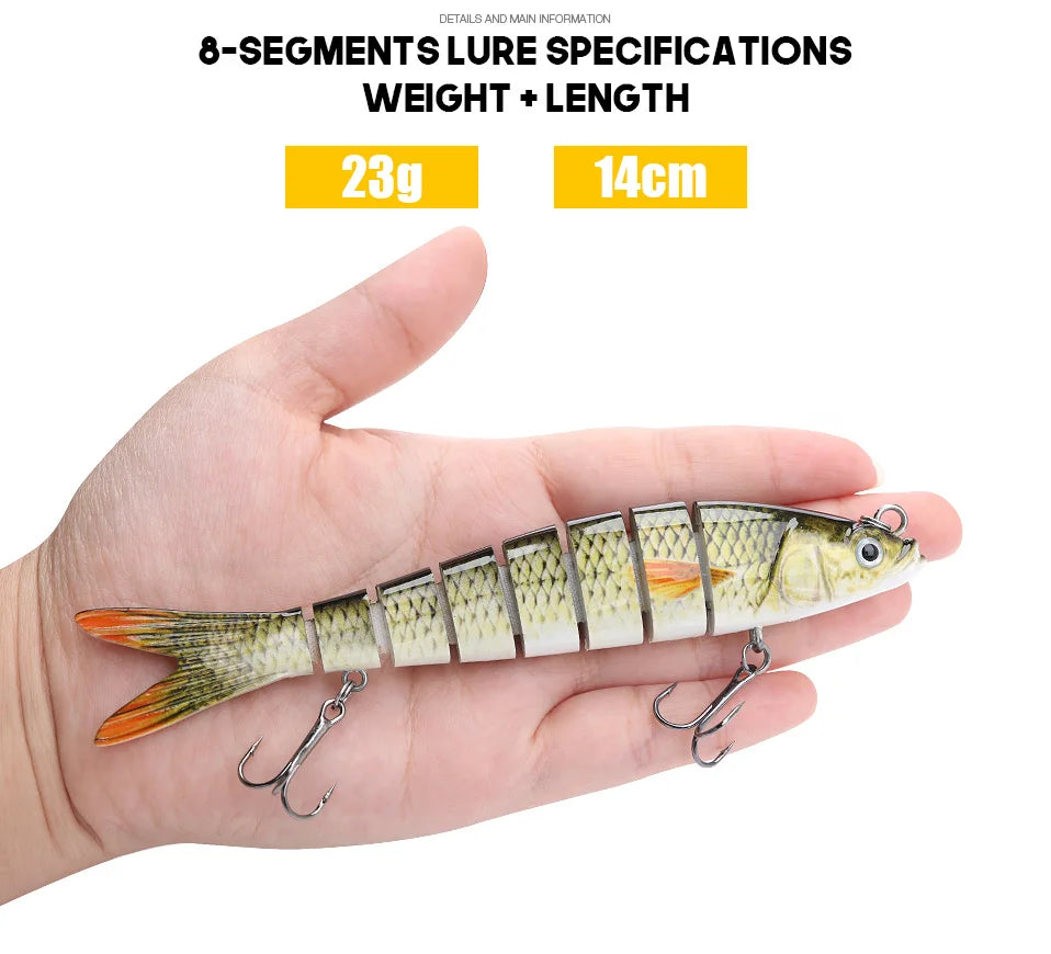 VTAVTA 10/14cm Sinking Wobblers Fishing Lures Jointed Crankbait Swimbait 8 Segment Hard Artificial Bait For Fishing Tackle Lure The Clovii's Extravaganza!!!