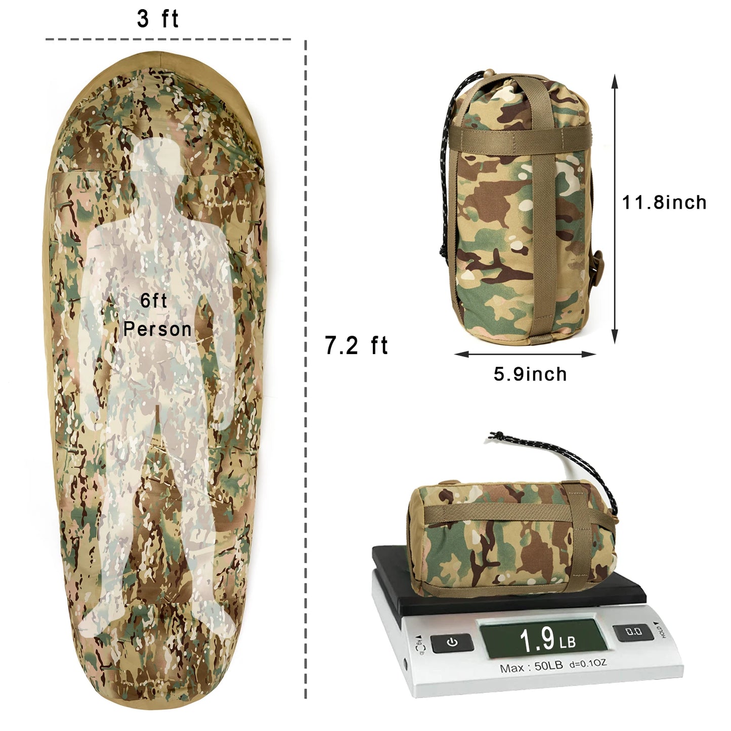 Akmax.cn Bivy Cover Sack for Military Army Modular Sleeping Bags, Multicam Camo/Woodland/UCP The Clovii's Extravaganza!!!