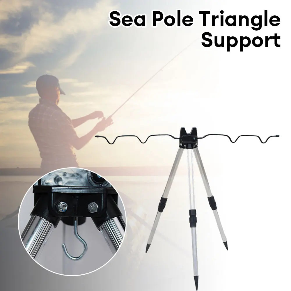 Fishing Rods Support Frame 3-folded Fishing Rod Rest Base Load-bearing Telescopic Fishing Rod Bracket Stand Holder Tripod CMBs Fishing and Outdoor Gear