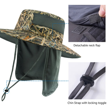 Bassdash Removable Fishing Bucket Hat Shaded Outdoor UPF 50+Sun Water Resistant Cap with Detachable Neck Flap Hiking Camping The Clovii's Extravaganza!!!