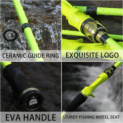 BAKAWA Casting Spinning Fishing Rods 1.8M 2.1M EVA Handle Baitcasting Fish Rod 4 Sections UltraLight Travel Feeder Pole Pesca CMBs Fishing and Outdoor Gear