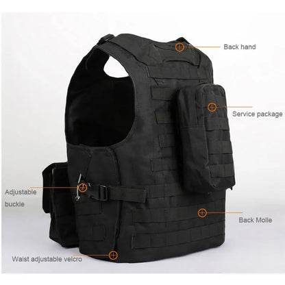 Tactical Vest CS Game Airsoft Assault Molle Vest Equipment Outdoor Clothing Hunting Camouflage Vest Combat Security Waistcoat CMBs Fishing and Outdoor Gear