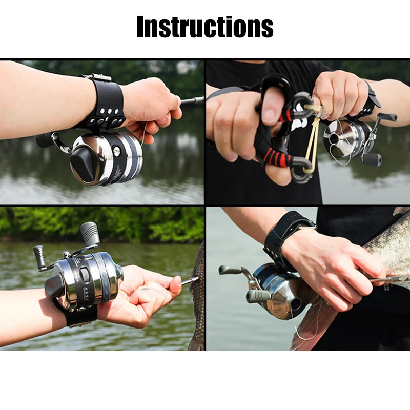 BL25 Long Rod Slingshot Fishing Reel Stainless Steel Closed Rotating Left and Right Hand Fishing Reel Fishing Gear Accessories The Clovii's Extravaganza!!!