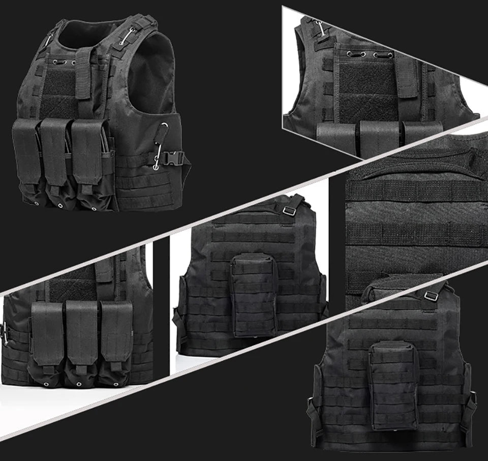 Airsoft Military Gear Tactical Vest Molle Combat Assault Plate Carrier Tactical Vest 10 Colors CS Outdoor Clothing Hunting Vest CMBs Fishing and Outdoor Gear