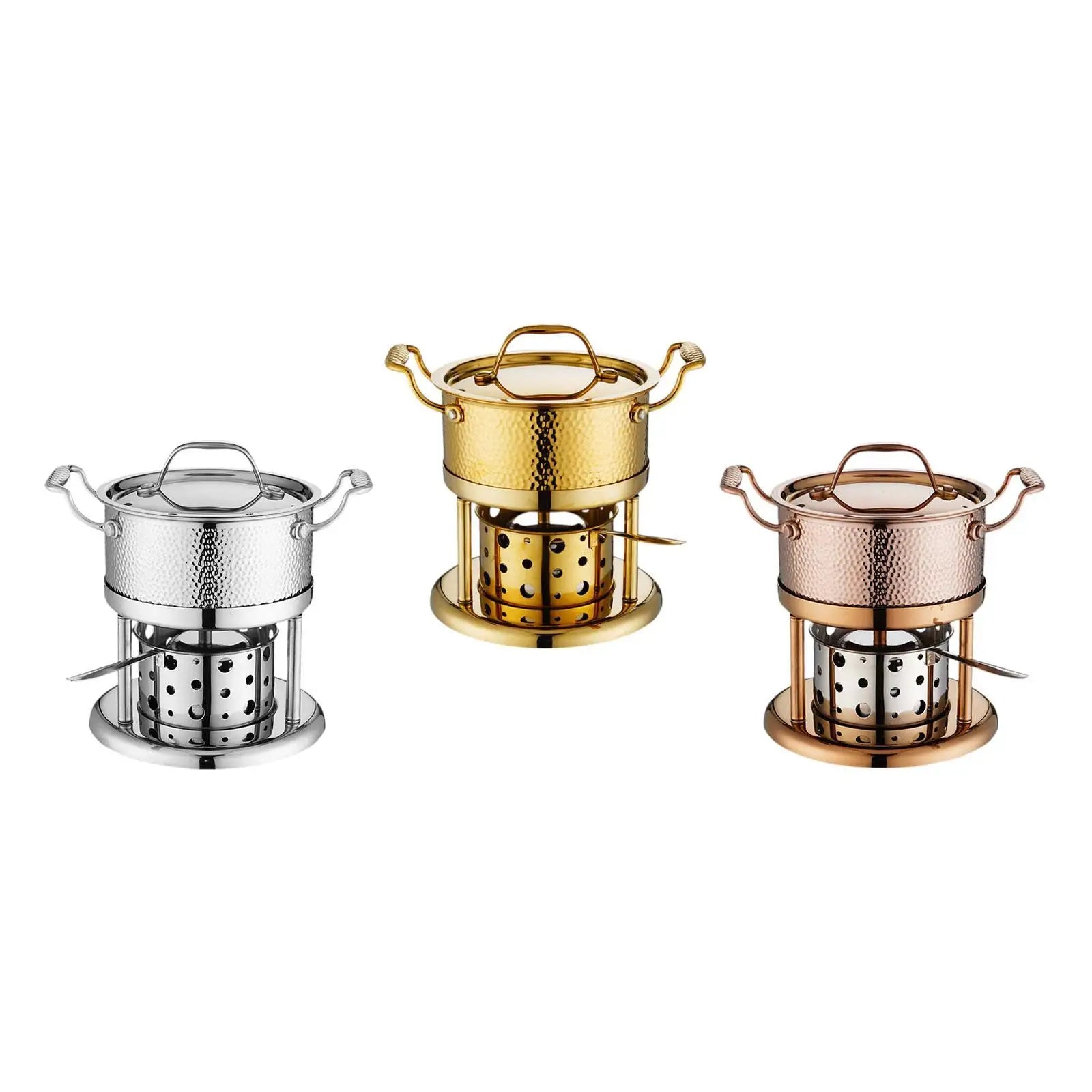 Alcohol Stove Hot Pot Stainless Steel Thick Sturdy Cookware Small Hot Pot Ramen Pot for Camping Restaurants BBQ Picnic Home Use The Clovii's Extravaganza!!!