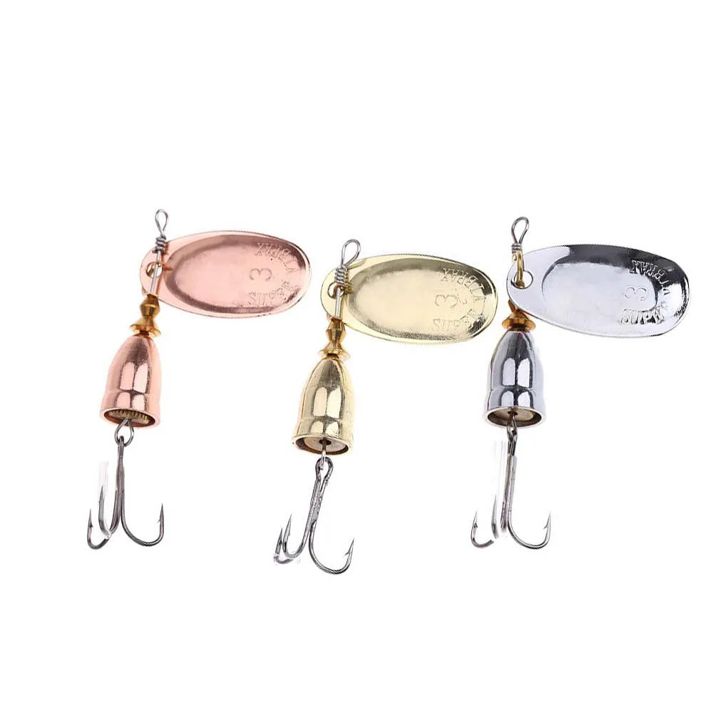 Spoon Shaped Sequin Rotating Spinner Metal Bait Brass Hard Artificial Spoon Bait Copper Freshwater Trout Fishing Tackle The Clovii's Extravaganza!!!