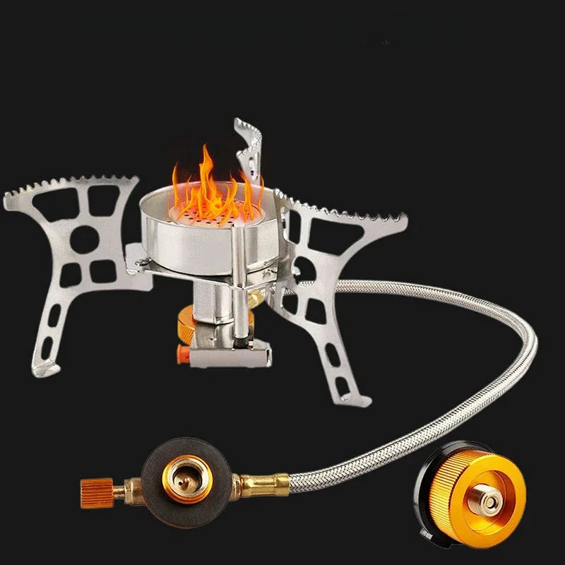 Widesea Camping Tourist Burner 3000W Gas Stove Cookware Portable Furnace Picnic Barbecue Tourism Supplies Outdoor Recreation The Clovii's Extravaganza!!!