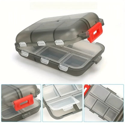 Double-layer small pill box Portable pill box Transparent 10-cell sealed medicine storage box camping equipment survival kit CMBs Fishing and Outdoor Gear