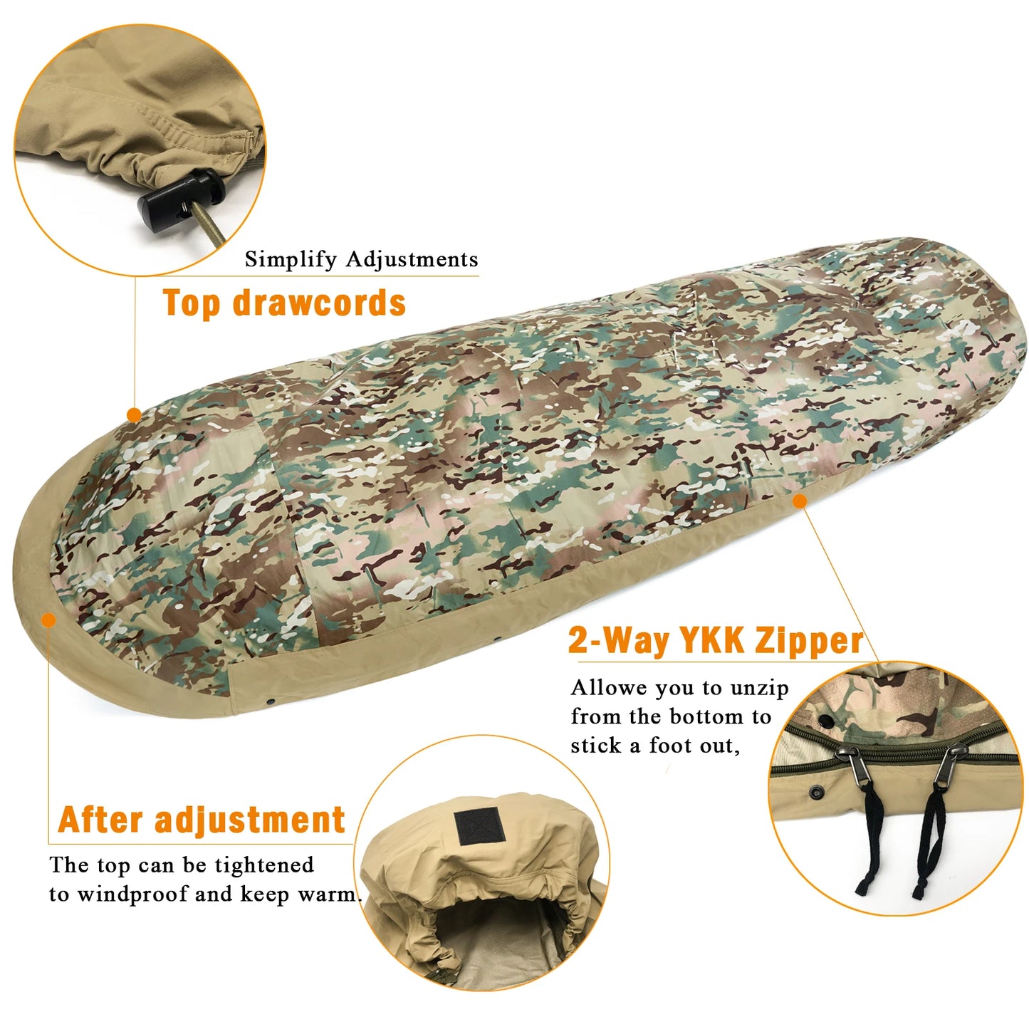 Akmax.cn Bivy Cover Sack for Military Army Modular Sleeping Bags, Multicam Camo/Woodland/UCP The Clovii's Extravaganza!!!