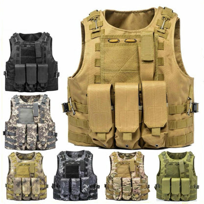 Airsoft Military Gear Tactical Vest Molle Combat Assault Plate Carrier Tactical Vest 10 Colors CS Outdoor Clothing Hunting Vest CMBs Fishing and Outdoor Gear