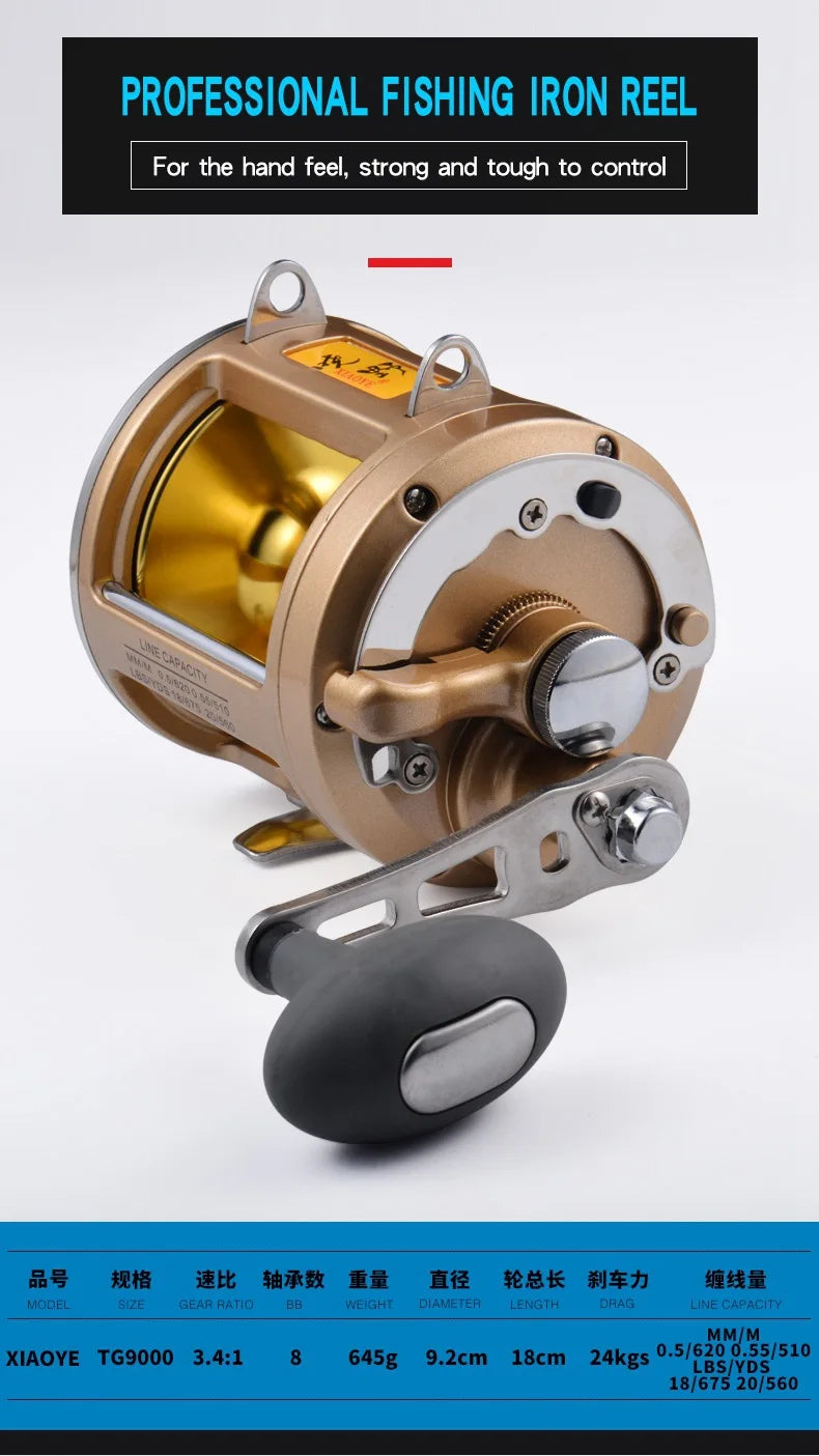 New TG-9000 trolling reel 8BB deep sea boat reel 24KGS fishing force speed ratio 3.4:1 drum reel The Clovii's Extravaganza!!!