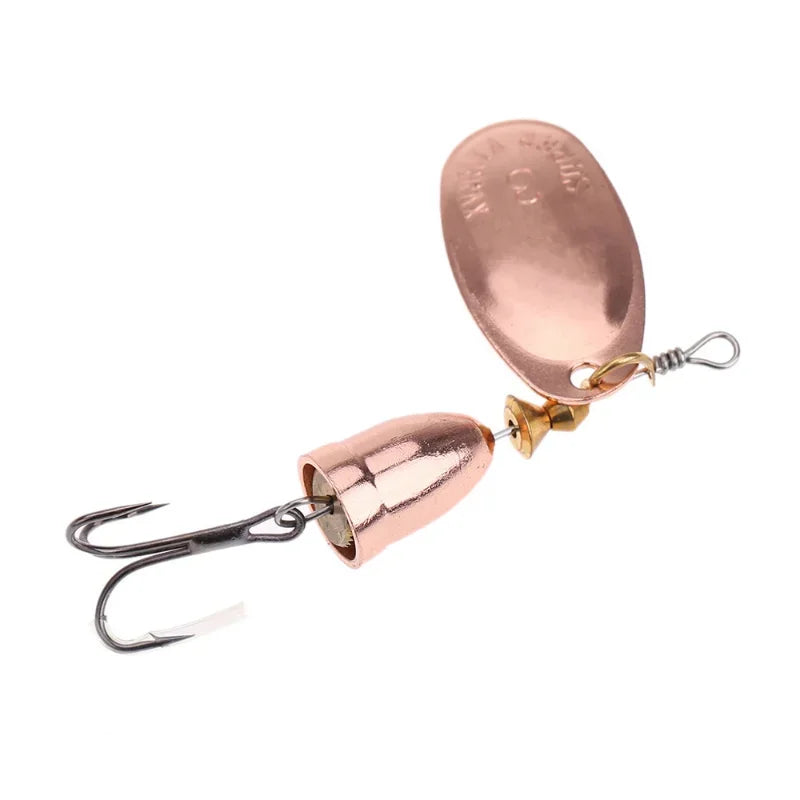 Rotating Spinner Bait with Treble Hook Metal Lure Brass Hard Artificial Spoon Bait Copper Freshwater Creek Trout Fishing Tackle The Clovii's Extravaganza!!!