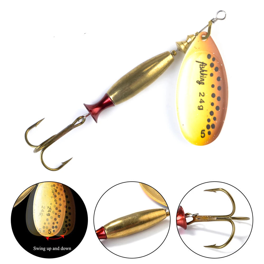 Long Cast Spinner Bait Fishing Lure 4#-18g 5#-24g Rotating Metal Spinbait Spoon Lures pike With Treble Hooks fishing Accessories The Clovii's Extravaganza!!!