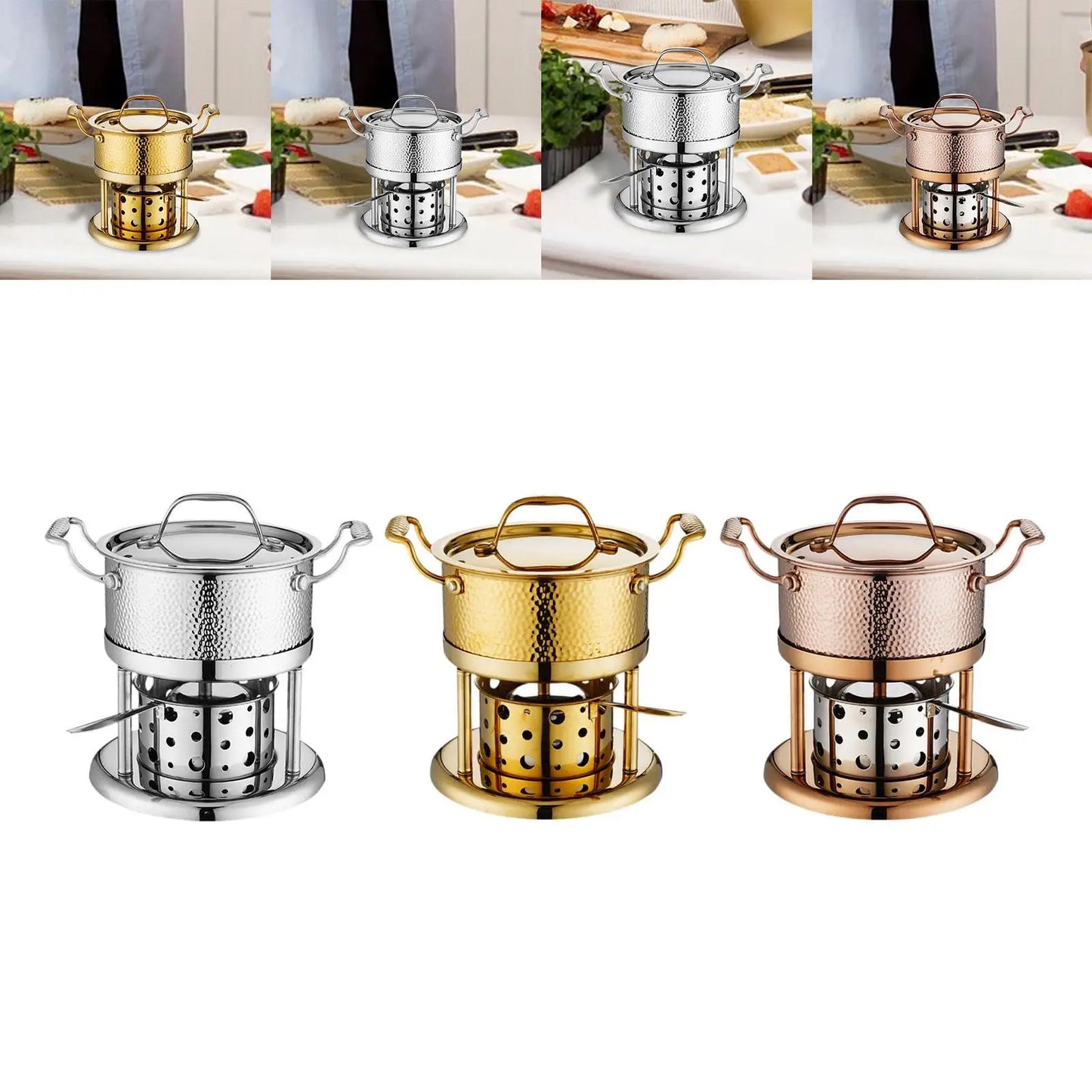 Alcohol Stove Hot Pot Stainless Steel Thick Sturdy Cookware Small Hot Pot Ramen Pot for Camping Restaurants BBQ Picnic Home Use The Clovii's Extravaganza!!!