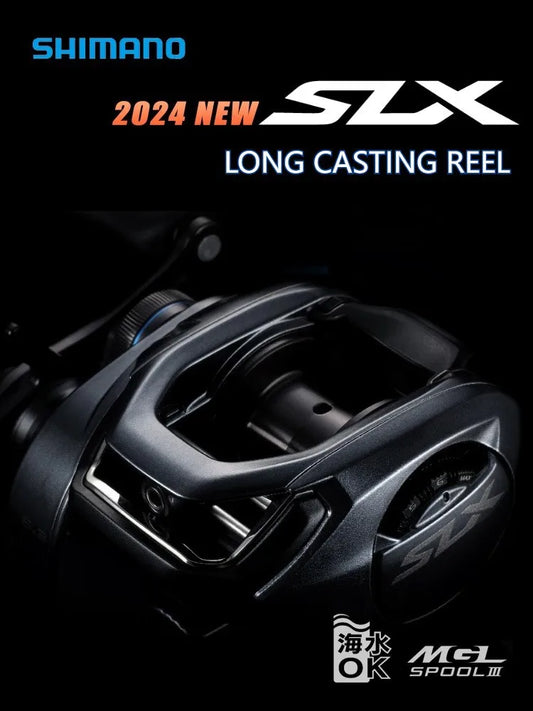 SHIMANO 2024 NEW SLX MGL Baitcasting Fishing Reels Long Throw 4/1BB 6.3:1/7.2:1/8.2:1 SVS Max Drag 5.5kg Saltwater Casting Reels CMBs Fishing and Outdoor Gear