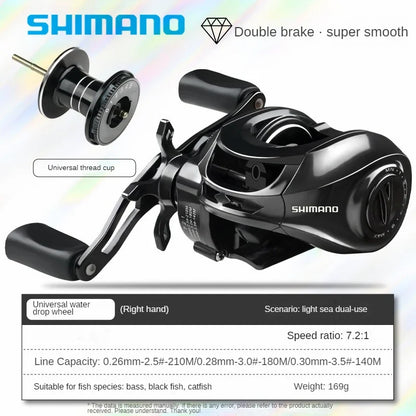 Original Shimano Baitcasting Fishing Reels Gear Ratio 7.2:1 Max Drag 15kg Baitcast Reel Fishing Metal Light Spool CMBs Fishing and Outdoor Gear